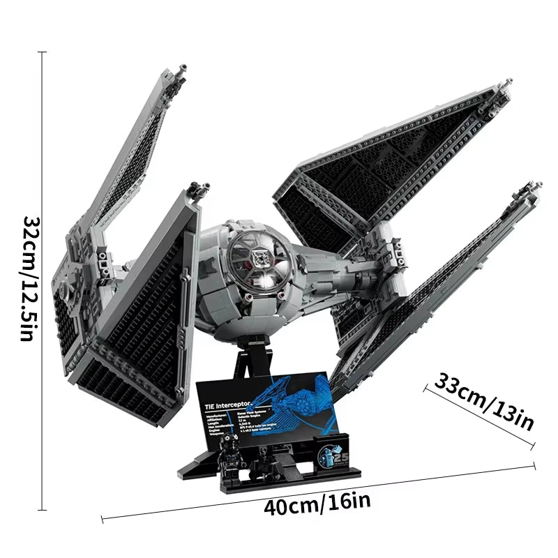 Spacvier TIE Germain Intertors Importer Décennie Ks, Modified Imperial Fighters Model, DIY Assembly Bricks Toys Gift, 1931Pcs, 75382